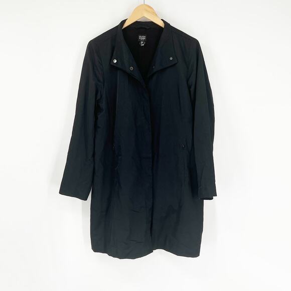 Eileen Fisher Lined Lagenlook Jacket Black Size Petite Large - Picture 1 of 6